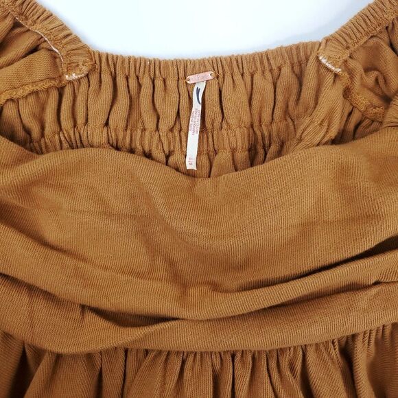 Free People Gigi Long Sleeve Square Neck Smocked Peplum Boho Top - Picture 11 of 13